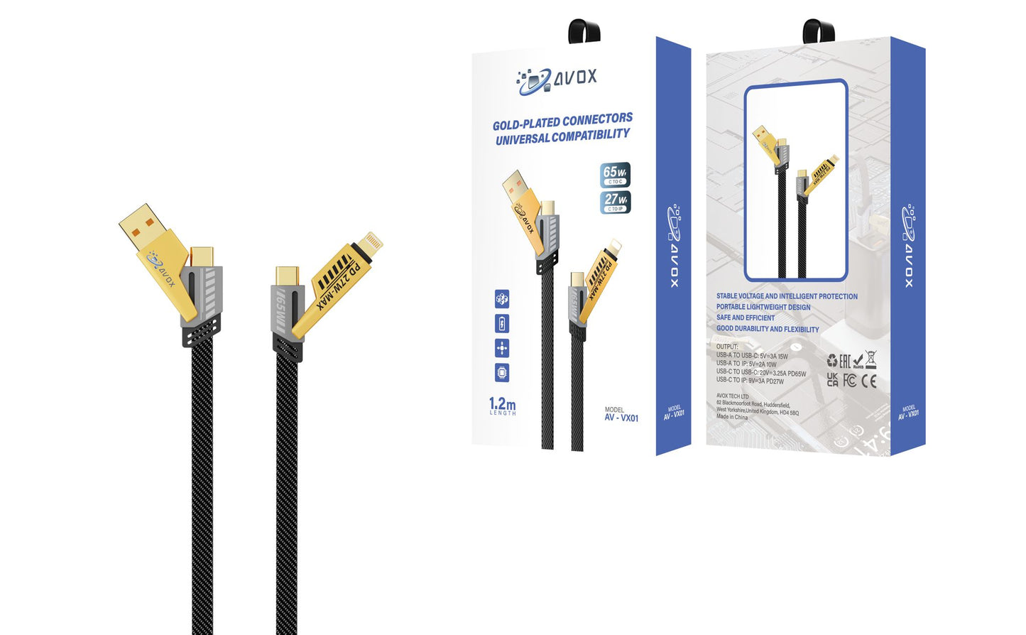 AVOX 4 in 1 Multi Charger Cable